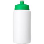 Baseline® Plus grip 500 ml Sportflasche mit Sportdeckel Weiß/grün