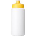 Baseline® Plus grip 500 ml Sportflasche mit Sportdeckel Weiß/gelb