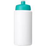 Baseline® Plus grip 500 ml Sportflasche mit Sportdeckel Pastell-blau/weiß