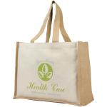 Varai 320 g/m² canvas and jute shopping tote bag 23L Nature