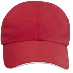Morion 6 panel GRS recycled cool fit sandwich cap Red