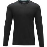 Ponoka long sleeve men's organic t-shirt, black Black | L