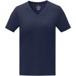 Somoto short sleeve women's v-neck t-shirt, navy Navy | M