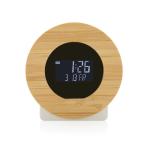XD Collection Utah RCS rplastic and bamboo LCD desk clock Brown