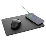 Swiss Peak RCS recyceltes 10W Wireless-Charging PU Mauspad Schwarz