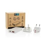 XD Collection Fluxo RCS 65W flat GAN charger with universal connectors White