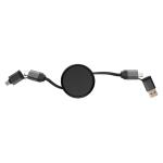 XD Xclusive Terra aufrollbares 6-in-1-Kabel aus RCS recyceltem Aluminium Grau