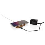 XD Collection Bamboo 10W wireless charger with USB Brown