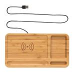 XD Collection Bamboo desk organiser 5W wireless charger Brown