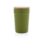 XD Collection GRS certified recycled PP mug with bamboo lid Green