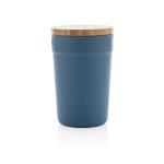 XD Collection GRS rPP-Becher mit Bambusdeckel Blau