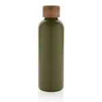 XD Collection Wood RCS certified recycled stainless steel vacuum bottle Green