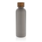 XD Collection Wood RCS certified recycled stainless steel vacuum bottle Convoy grey