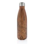 XD Collection Vakuumisolierte Stainless Steel Flasche mit Holzoptik Braun