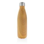 XD Collection Vakuumisolierte Stainless Steel Flasche mit Holzoptik Gelb