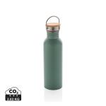 XD Collection Modern stainless steel bottle with bamboo lid 