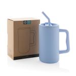 XD Collection Cube RCS certified recycled steel mug 800ml Light blue