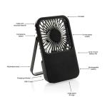 XD Collection Aervina RCS recycled plastic re-chargeable desk fan Black