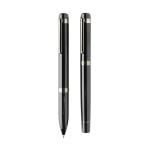 Swiss peak OSLO recycled stainless steel deluxe pen set Black