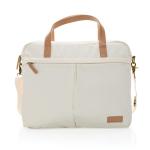 XD Collection Impact AWARE™ 16 oz. recycled canvas laptop bag Off white