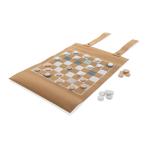 XD Collection Britton cork foldable backgammon and checkers game set Brown