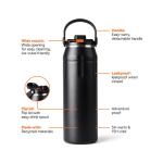 Nordic Drift trail Isolierte RCS Sportflasche 940ml Schwarz