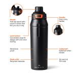 Nordic Drift Trail isolierte verschließbare RCS Sportflasche Schwarz