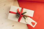 BamTag Geschenkanhänger, Weihnachtsbaum Natur blau