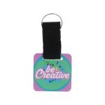 Woody Strap custom keyring, square Nature blue