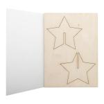 CreaX Christmas card, star Nature blue