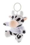 CowFob plush cow keyring White/black