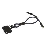 CuffCharge 60W Handgelenkband mit Lade- und Datenkabel aus RPET Dunkelblau