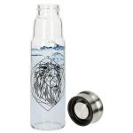 Glasflasche mit Hülle "Life" 0,55 l Transparent