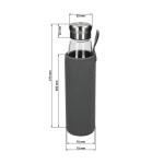 Glasflasche mit Hülle "Life" 0,7 l Transparent