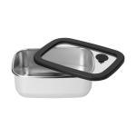 Stainless steel lunch box with glass lid "RILO", 550 ml Silver