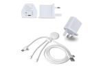 2090 - Xoopar Mr Bio Long Charging Cable + UK Plug Adapter White