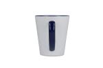 Melbourne Sublimationsbecher farbiger Rand &amp; Henkel 300ml Weiß/blau