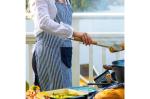Lord Nelson Victory Apron with Stripes White/dark blue
