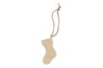 Strumpfförmiges Weihnachtsornament aus Holz Natur