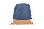 Drawstring bag R-PET &amp; cork 35 x 40cm Dark blue