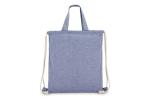 Tasche/Beutel mit Kordelzug aus recycelter Baumwolle 38x42cm Blau