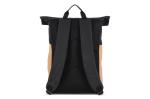 Rolltop-Rucksack Kork & R-PET 18L Schwarz