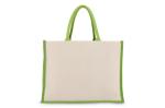 Jute-Baumwolle Tragetasche OEKO-TEX® 42,5 x 19 x 32cm 320g/m² Hellgrün