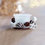 BOUGIE Christmas candle holder White