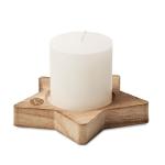 LOTUS Candle on star wooden base Timber