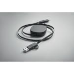 LINEA 60W retractable charging cable Black