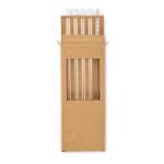 GLAW Glas Trinkhalme-Set Holz