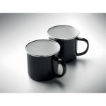 AGRADABLE Fleece blanket & 2 mugs set Black