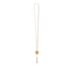 Lanyard mit Metallkarabiner Beige