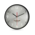 RONDO Wall clock w silver background Black